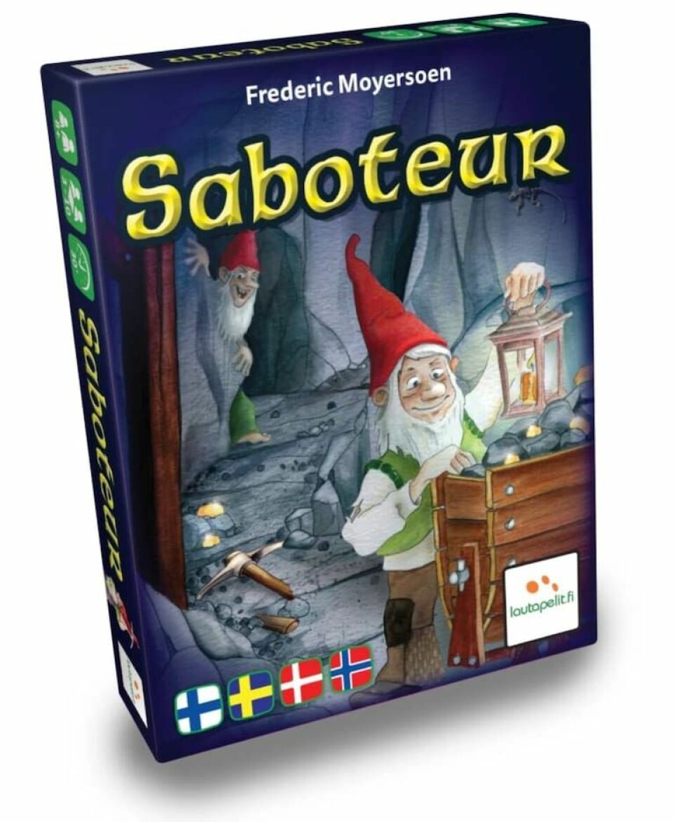 Samlas runt ett brädspel i påsk Omslag: Saboteur