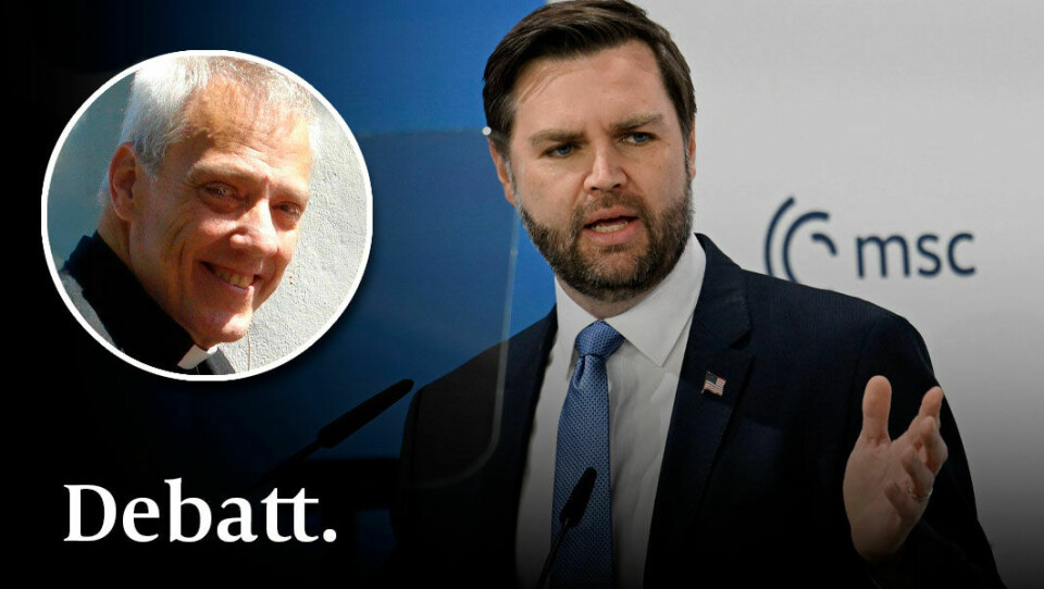 Vance avslutade med en vänlig uppmaning till både Europa och USA att stå enade i kampen för demokratins överlevnad, skriver Bengt R Albertson. JD Vance under talet i München. Infälld bild på debattören Bengt R Albertson.