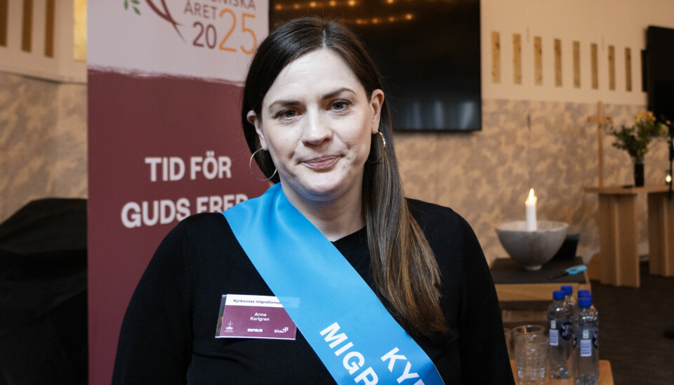 Anna Karlgren, senior policyrådgivare på Svenska kyrkans kyrkokansli, under Kyrkornas migrationsdagar i Immanuelskyrkan i Stockholm.