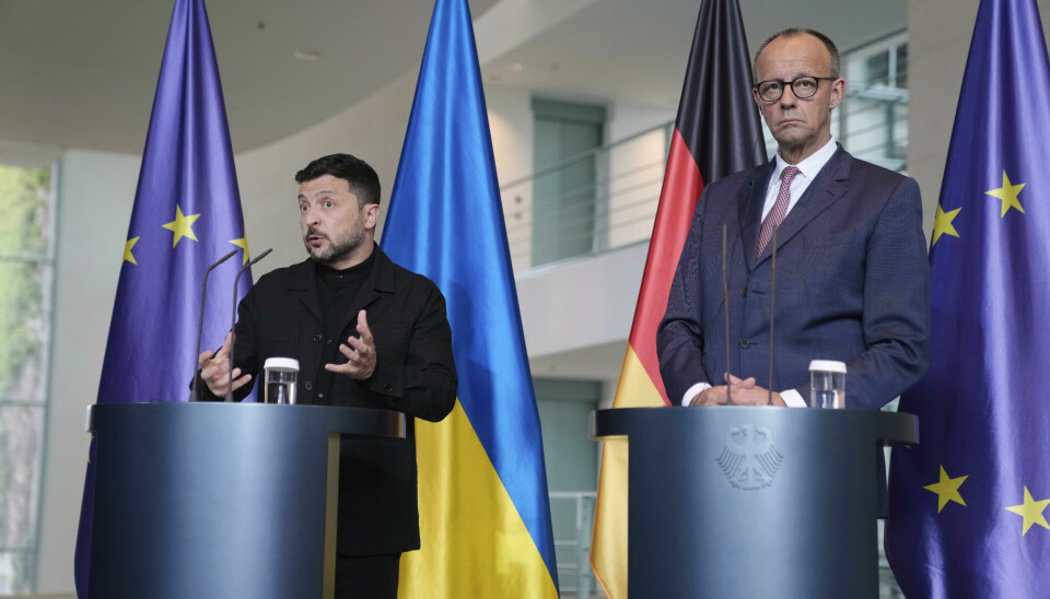 Ukrainas president Volodymyr Zelenskyj befann sig i Berlin för att möta förbundskansler Friedrich Merz.