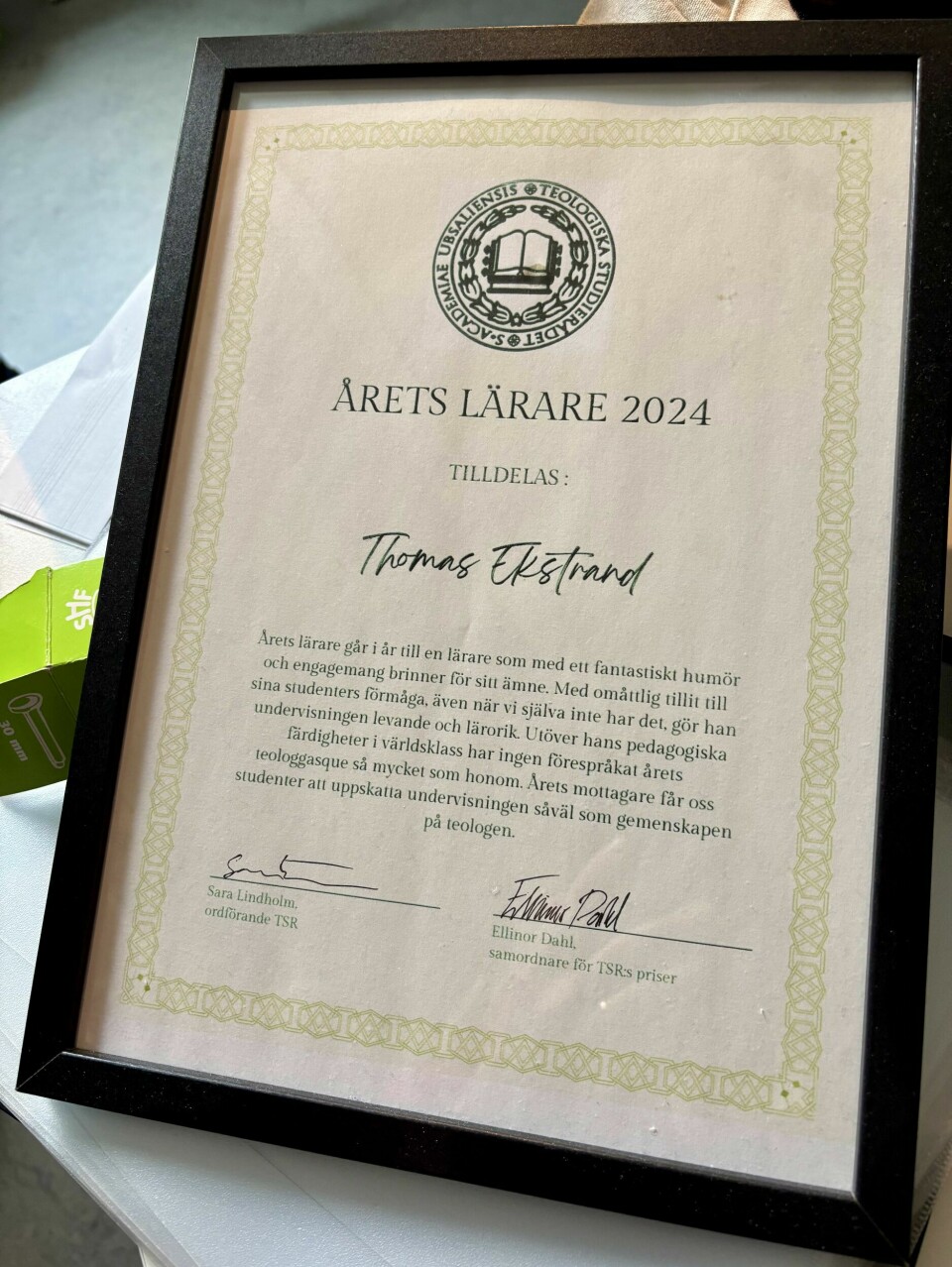 Förra året utsågs Thomas Ekstrand till Årets lärare, framröstad av studenterna vid teologiska institutionen vid Uppsala universitet. Förra året utsågs Thomas Ekstrand till Årets lärare, framröstad av studenterna vid teologiska institutionen vid Uppsala universitet.